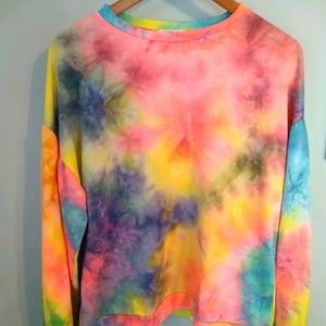 Tie dyed Sweat shirt Sweet and Lovely by Jen Sz L